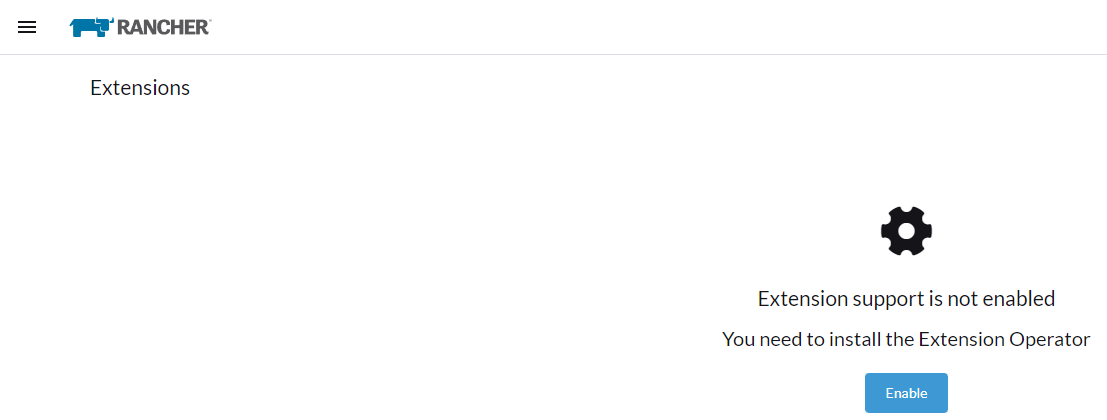 Enable Rancher Manager Extensions Operator